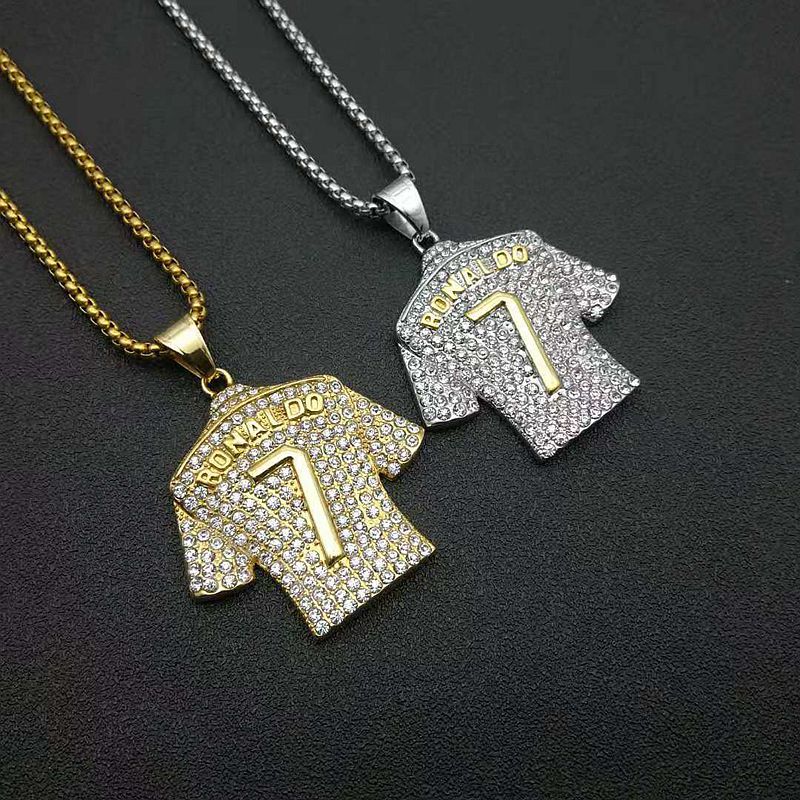 Zircon Necklace - Elegant Everyday Wear Stainless Steel Gold Plated Pendant With Zircon Crystals