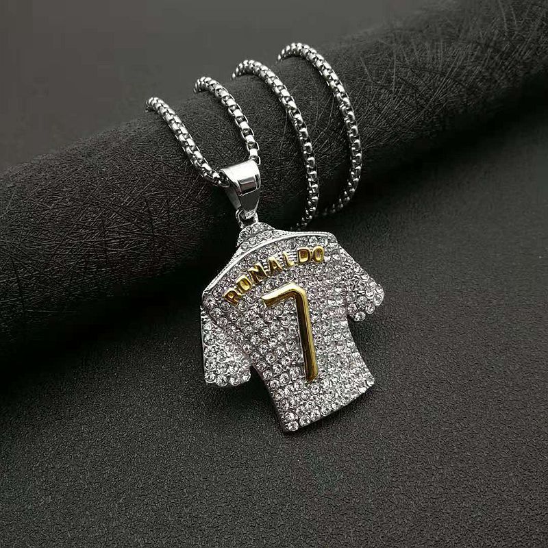 Zircon Necklace - Elegant Everyday Wear Stainless Steel Gold Plated Pendant With Zircon Crystals