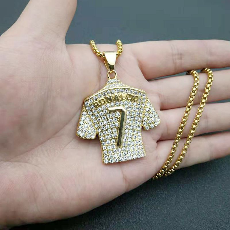 Zircon Necklace - Elegant Everyday Wear Stainless Steel Gold Plated Pendant With Zircon Crystals