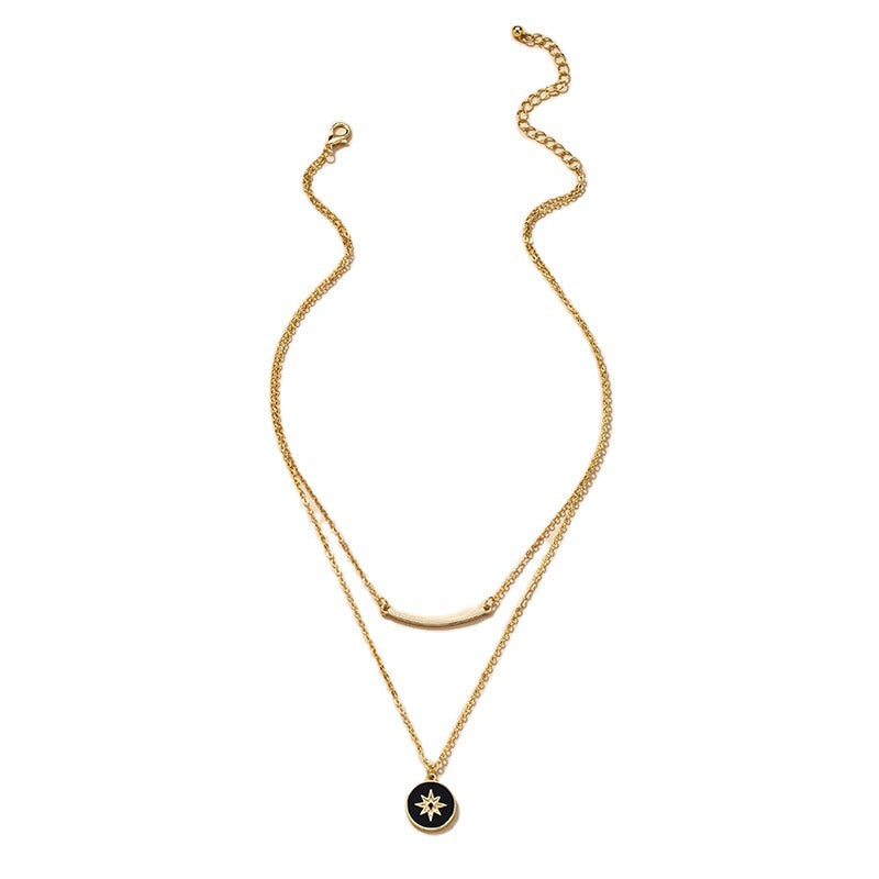Eight-Pointed Star Double-Layer Necklace: Trendy Neckwear in Europe and America