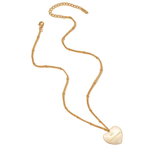 Wholesale Vienna Verve Metal Love Tag Necklace - Cross-Border Fashion Statement