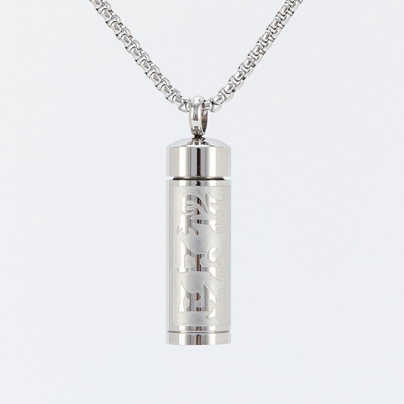 Tibetan Scripture Rune Pendant Box Necklace Openable For Unisex Spiritual Protection Planderful Everyday Genie