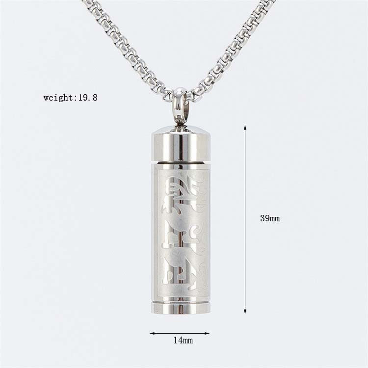 Tibetan Scripture Rune Pendant Box Necklace Openable For Unisex Spiritual Protection Planderful Everyday Genie