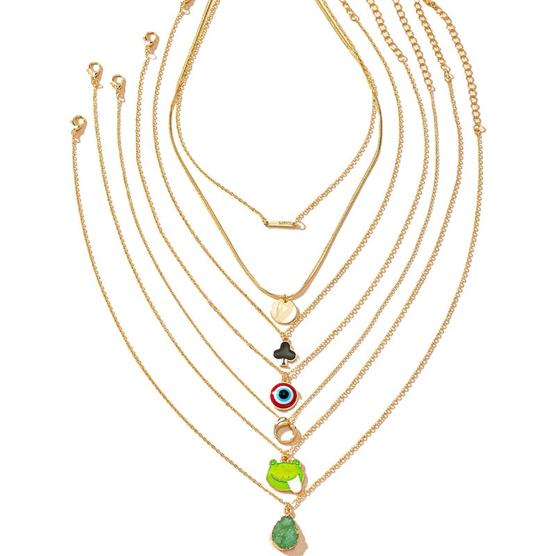 Froggy Crystal Necklace Set with Unique Niche Designs for Trendy Amazon Necklaces