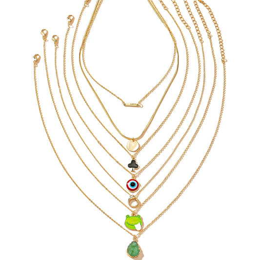 Froggy Crystal Necklace Set with Unique Niche Designs for Trendy Amazon Necklaces