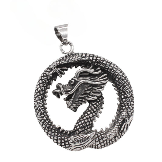 Personalized Retro Chinese Dragon Titanium Steel Pendant for Men - Wholesale European and American Jewelry