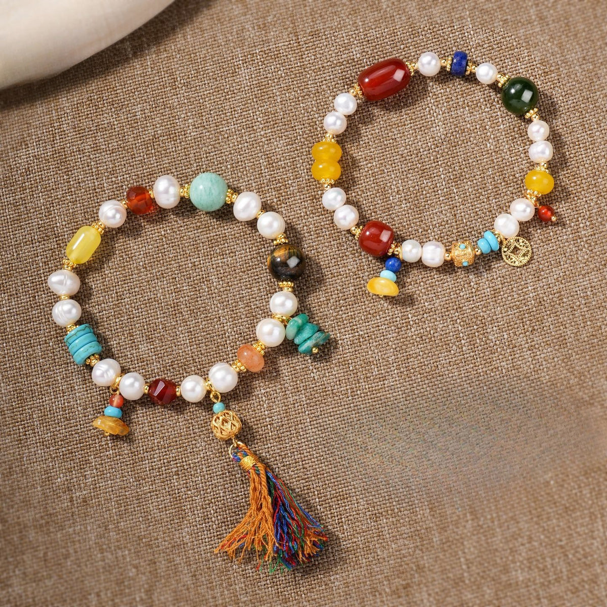 Freshwater Pearl Agate Pearl Bracelet
