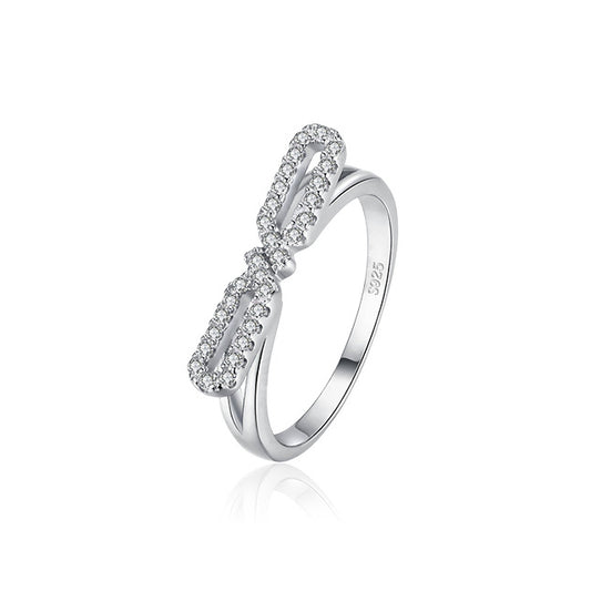 Elegant Sterling Silver Ring with Zircon Gemstones in Sizes 5-10