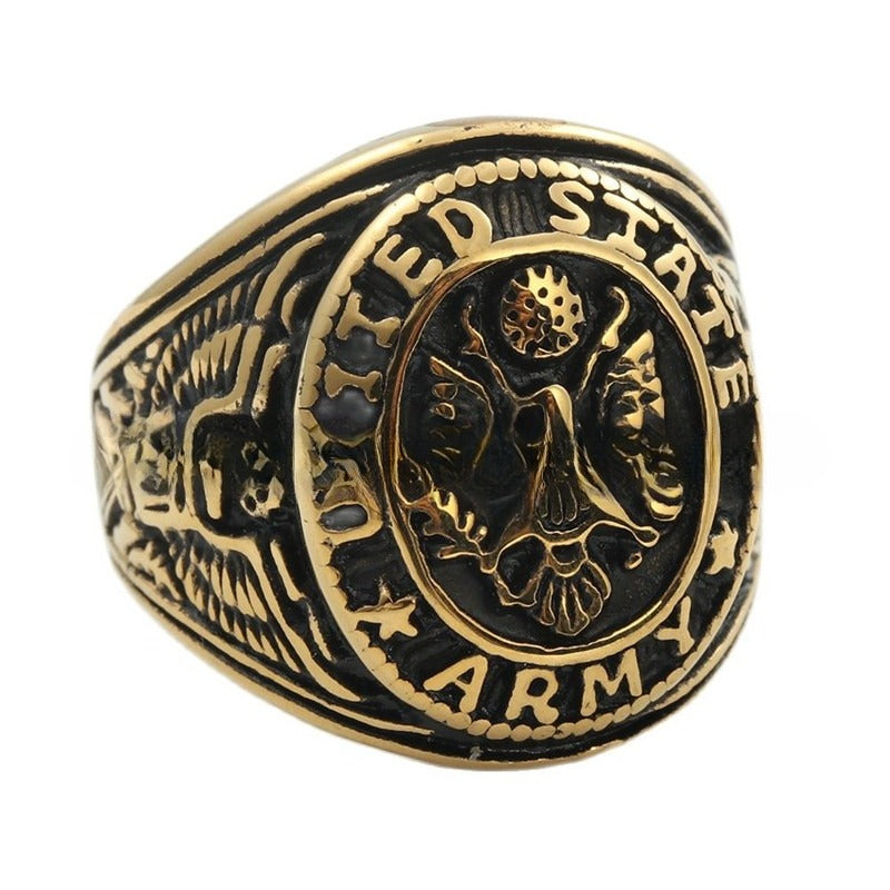 Planderful Titanium Steel Eagle Ring For Men Unisex Retro Trendy Statement Jewelry With Protective Symbol