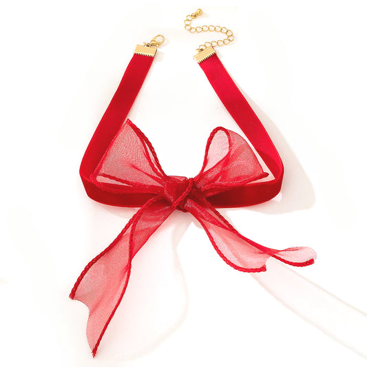Planderful Vienna Verve Necklace – Elegant Red Bow Design