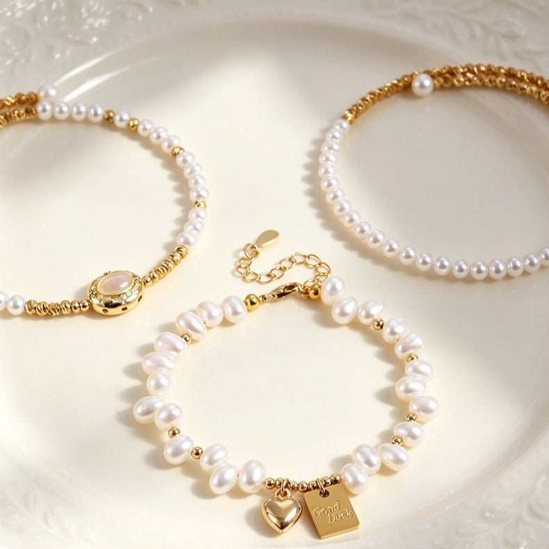 Freshwater Pearl Heart Bracelet