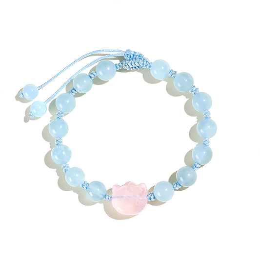 Planderful Fortune's Favor Bracelet – Fresh and Sweet Aquamarine and Pink Crystal Design