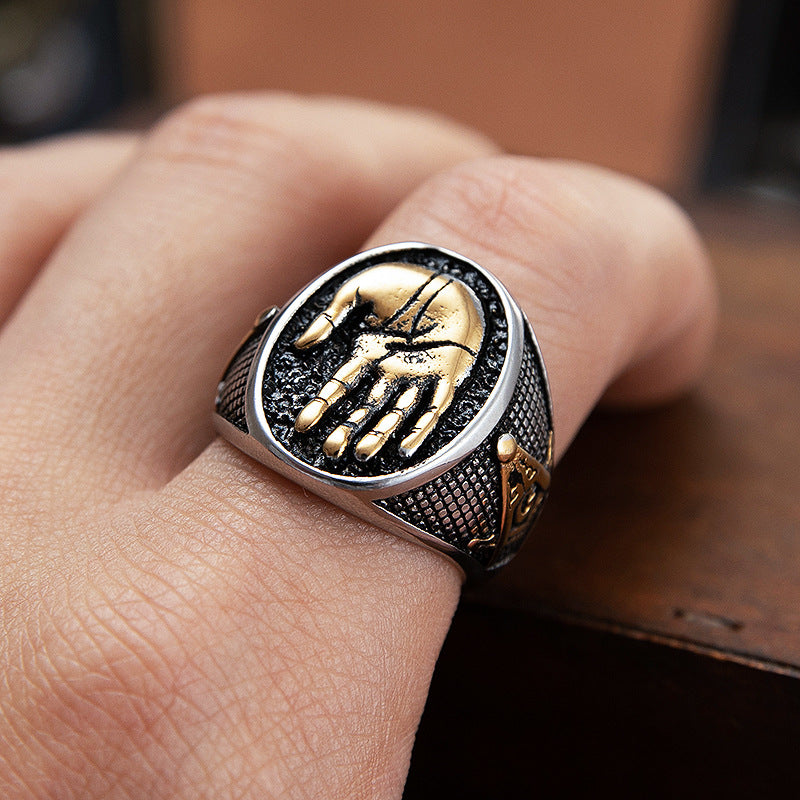 Planderful Stainless Steel Ring For Men Unisex Religious Protection Statement Everyday Genie Collection