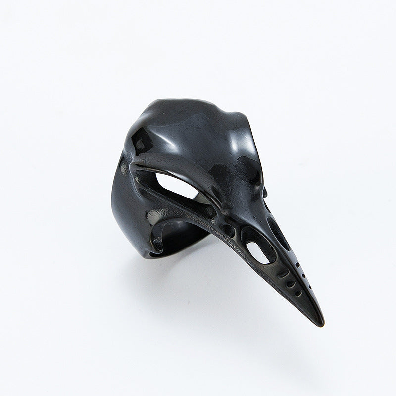 Woodpecker Skull Ring Unisex Stainless Steel Bold Protection Statement Planderful Everyday Genie