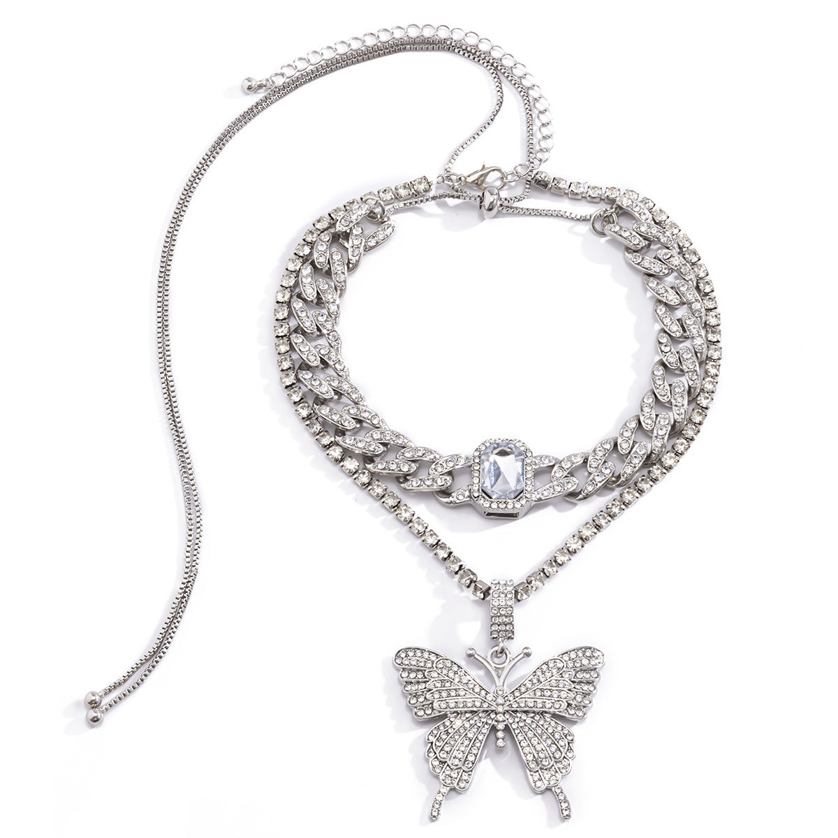 Planderful Square Zircon Necklace Vienna Verve Handmade Personalized For Women Statement Jewelry