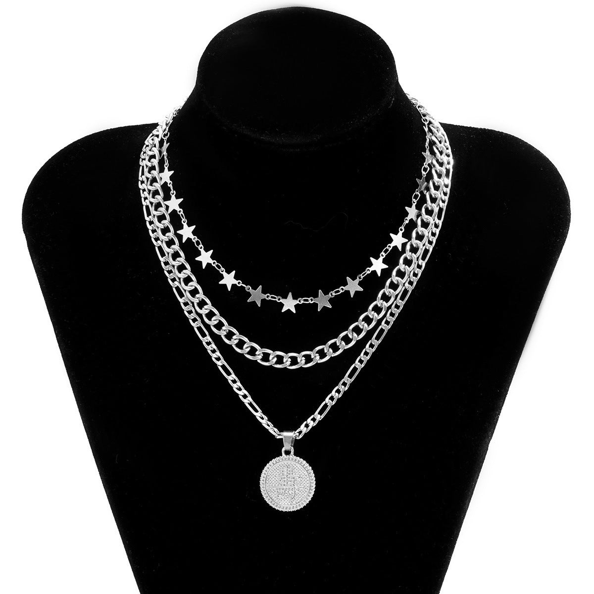 Planderful Dragon Necklace For Women Vienna Verve Multi Layer Geometric Pendant With Zircon Statement