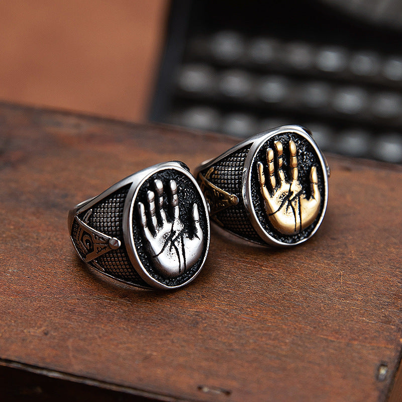 Planderful Stainless Steel Ring For Men Unisex Religious Protection Statement Everyday Genie Collection