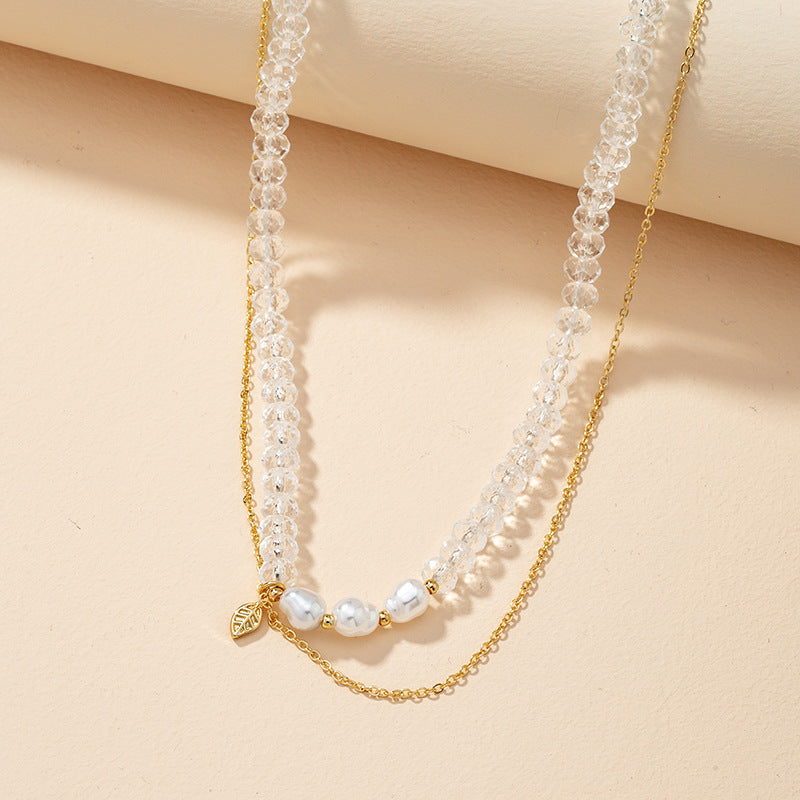 European Charm Double Layer Cross Necklace - Vienna Verve Collection