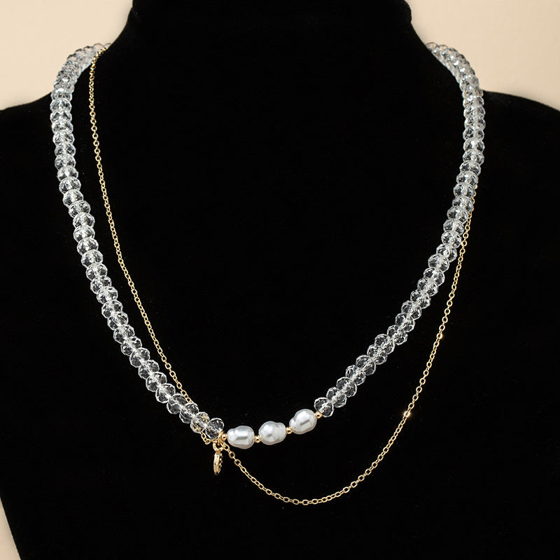 European Charm Double Layer Cross Necklace - Vienna Verve Collection