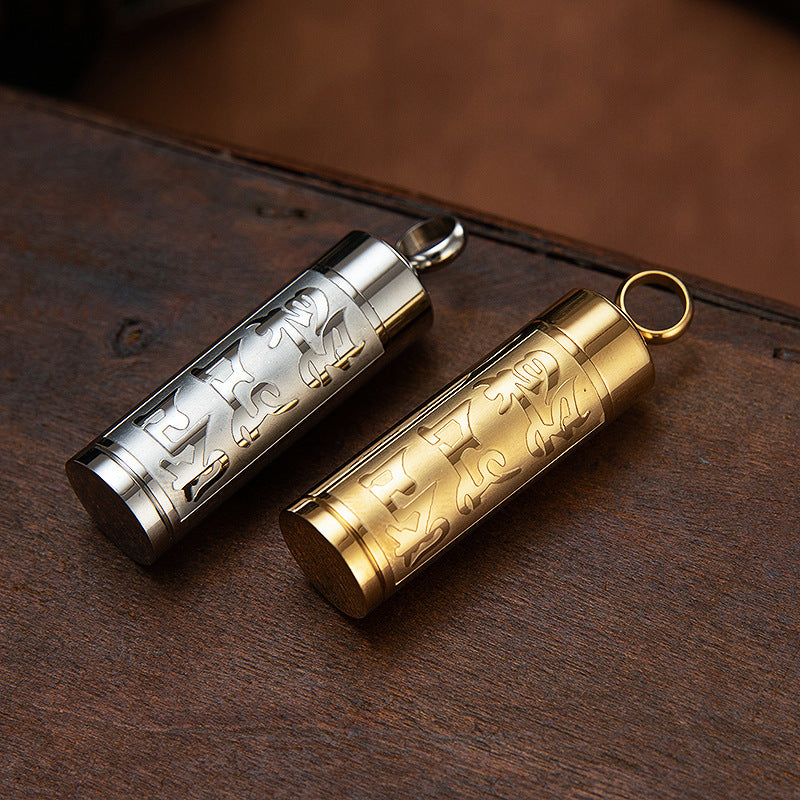 Tibetan Scripture Rune Pendant Box Necklace Openable For Unisex Spiritual Protection Planderful Everyday Genie