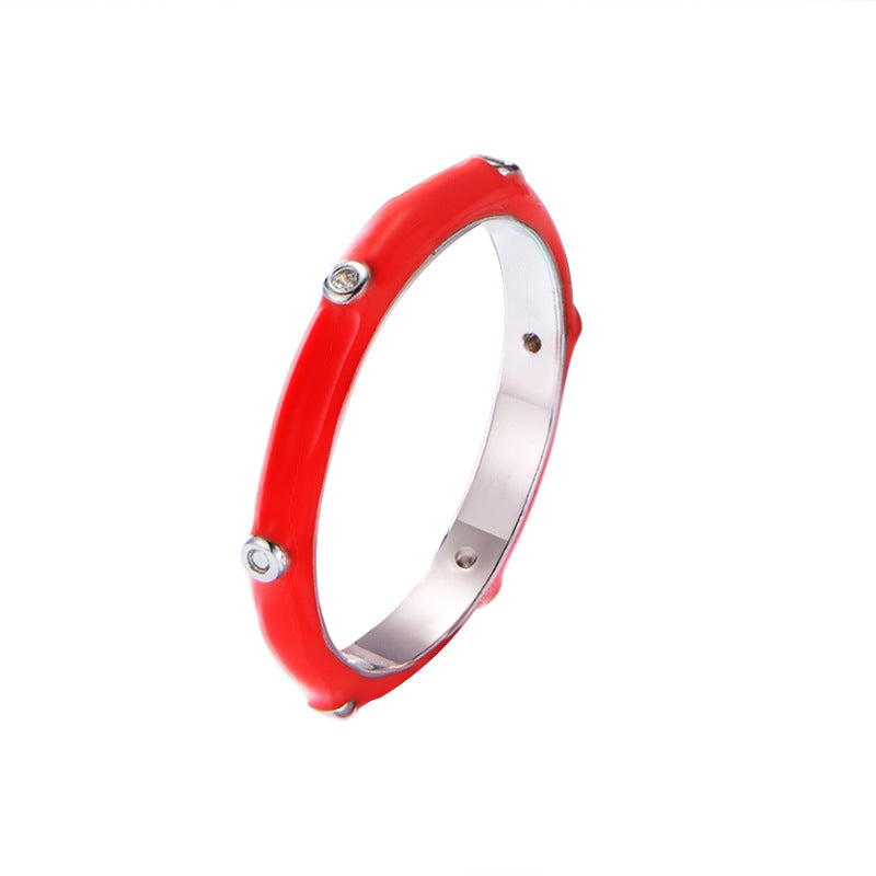S925 Sterling Silver Colored Epoxy Inlaid Zircon Ring Zircon Ring