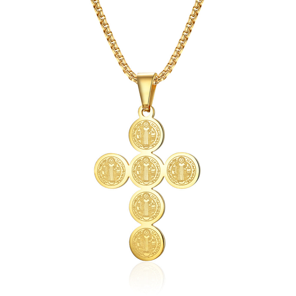 European And American Style Icon Titanium Steel Cross Pendant