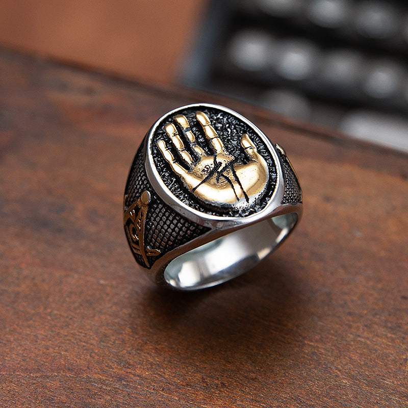 Planderful Stainless Steel Ring For Men Unisex Religious Protection Statement Everyday Genie Collection