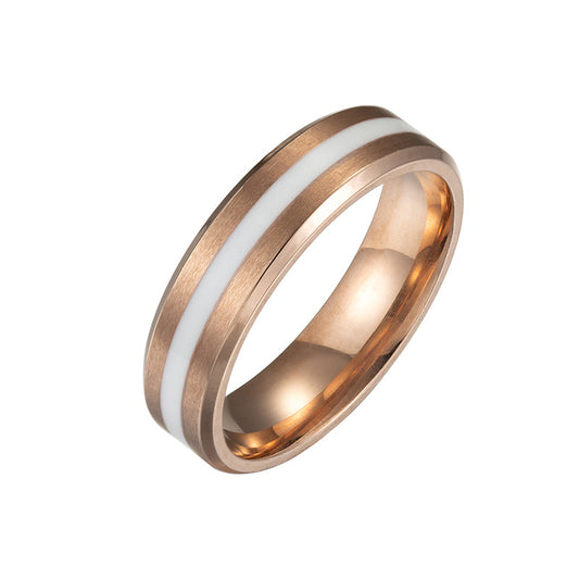 Rose Gold Stainless Steel Men's Ring - Minimalist Fashion Jewelry, Size 7-12