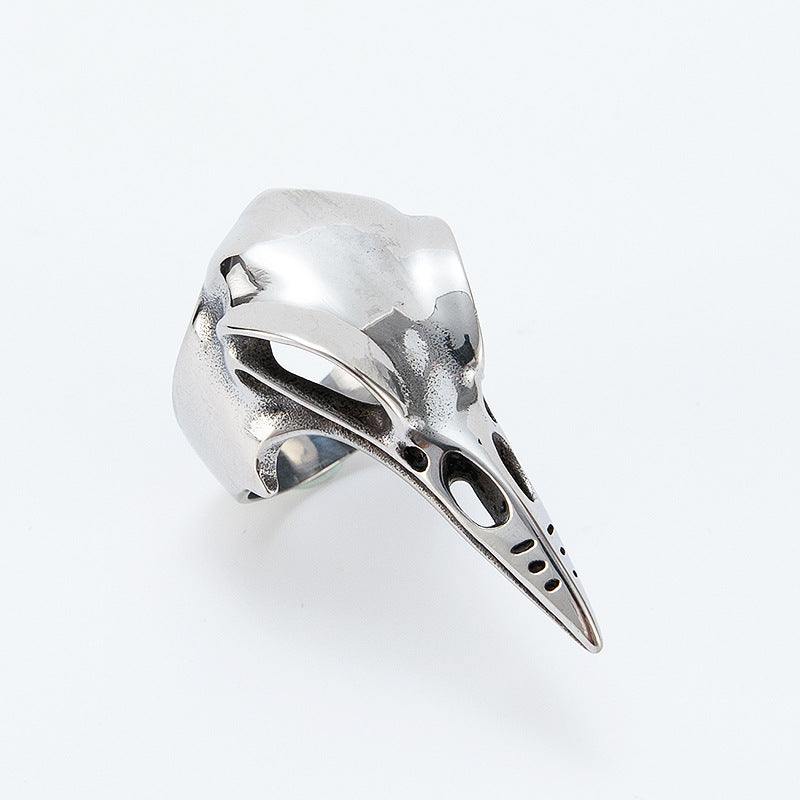 Woodpecker Skull Ring Unisex Stainless Steel Bold Protection Statement Planderful Everyday Genie