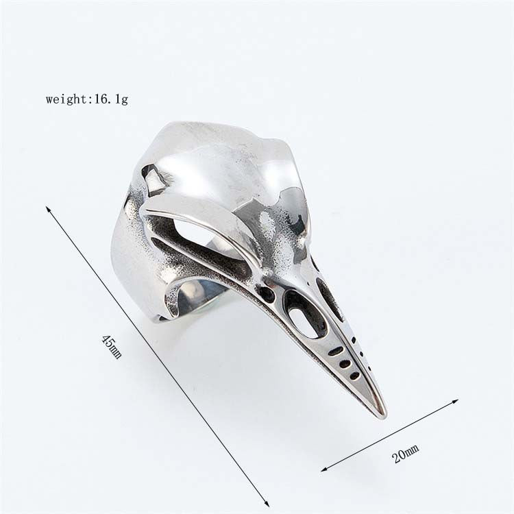 Woodpecker Skull Ring Unisex Stainless Steel Bold Protection Statement Planderful Everyday Genie