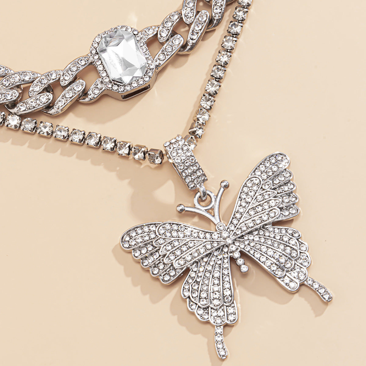 Planderful Square Zircon Necklace Vienna Verve Handmade Personalized For Women Statement Jewelry