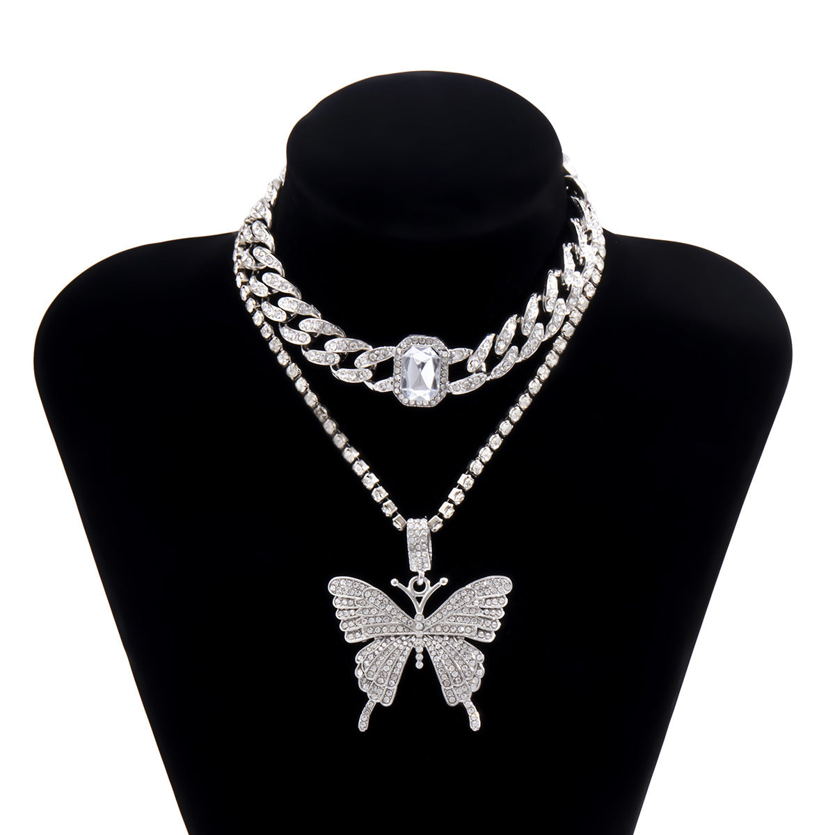 Planderful Square Zircon Necklace Vienna Verve Handmade Personalized For Women Statement Jewelry