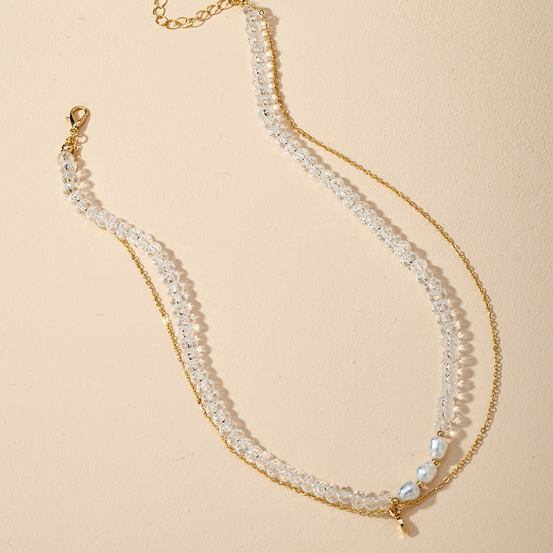 European Charm Double Layer Cross Necklace - Vienna Verve Collection