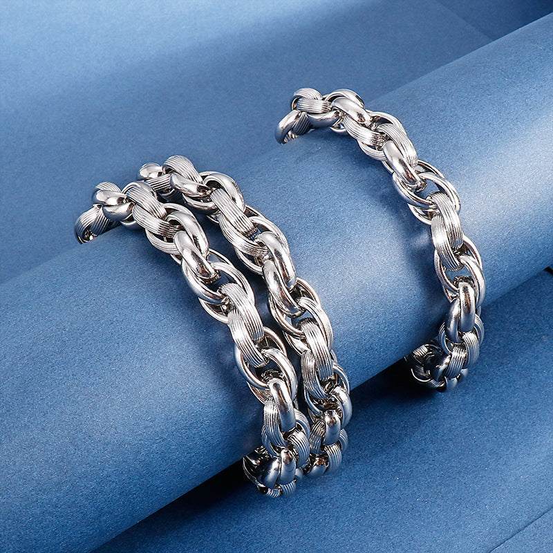 Stylish Japan and Korea Street Trend Men's Multifunctional Necklace and Bracelet in Stainless Steel