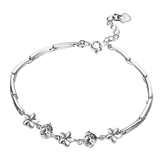 Fortune's Favor Sterling Silver Bracelet with Zircon Gems