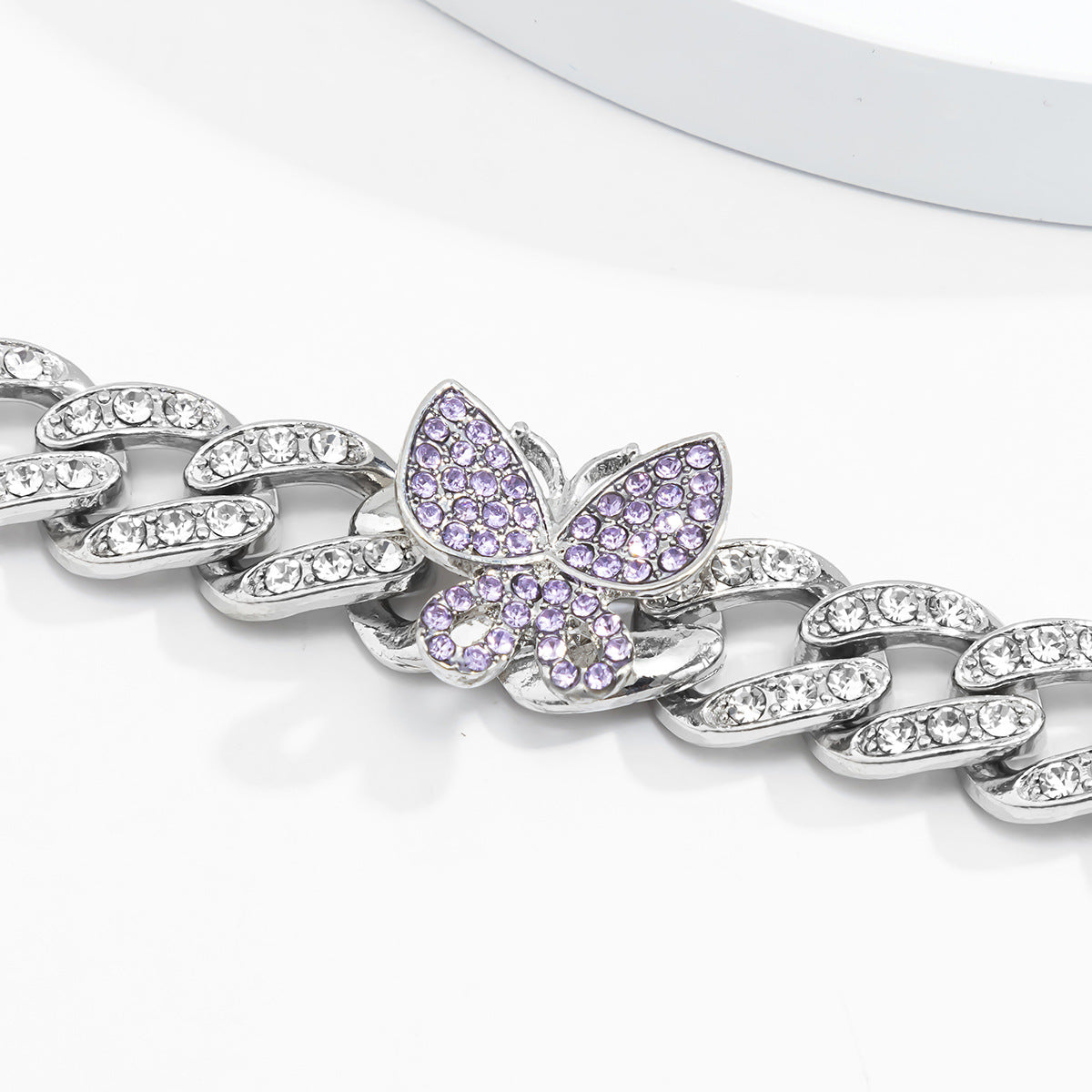 Planderful Vienna Verve Butterfly Bracelet For Women Cuban Buckle Bold Retro Zircon Color