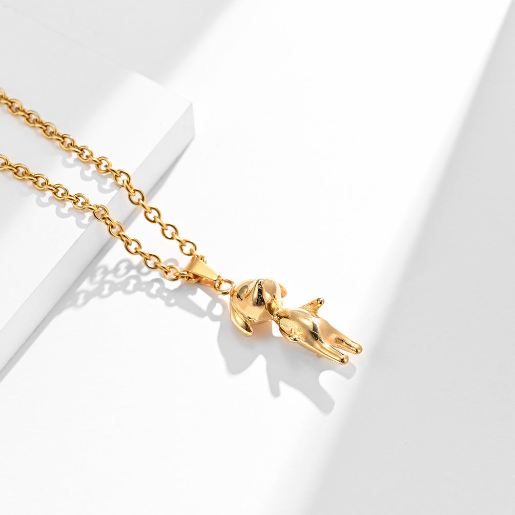 Minimalist Dog Pendant Necklace — Three Finishes