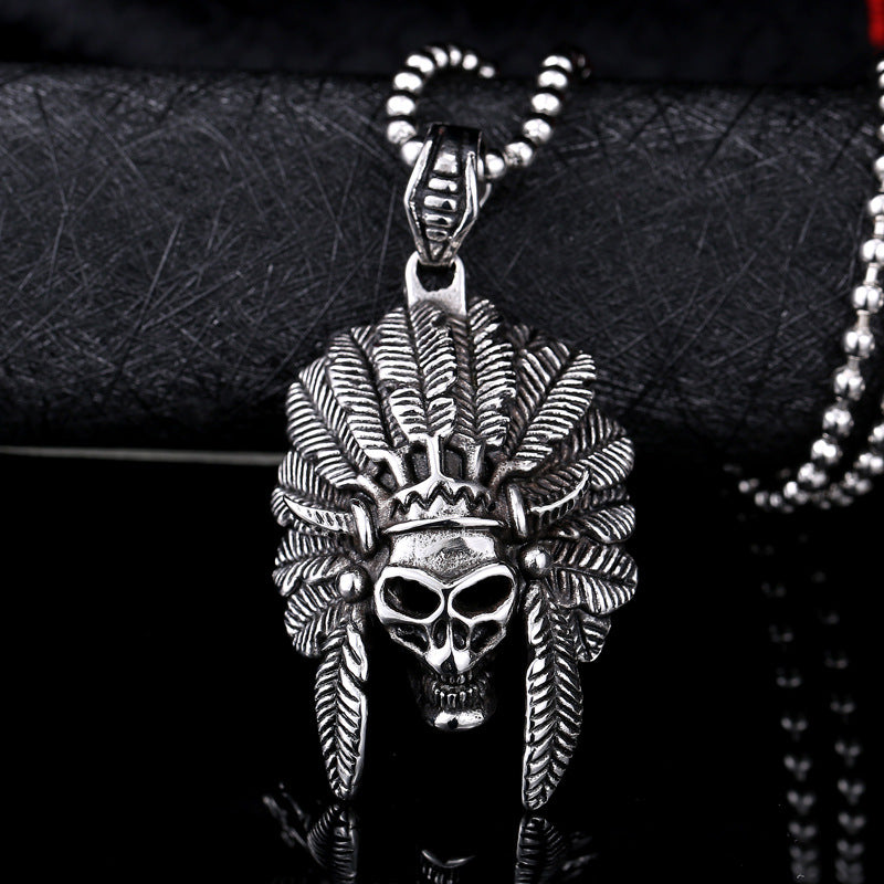 Personalized Men's Titanium Steel Pendant - Indian-Inspired Wholesale Jewelry from Europe and America