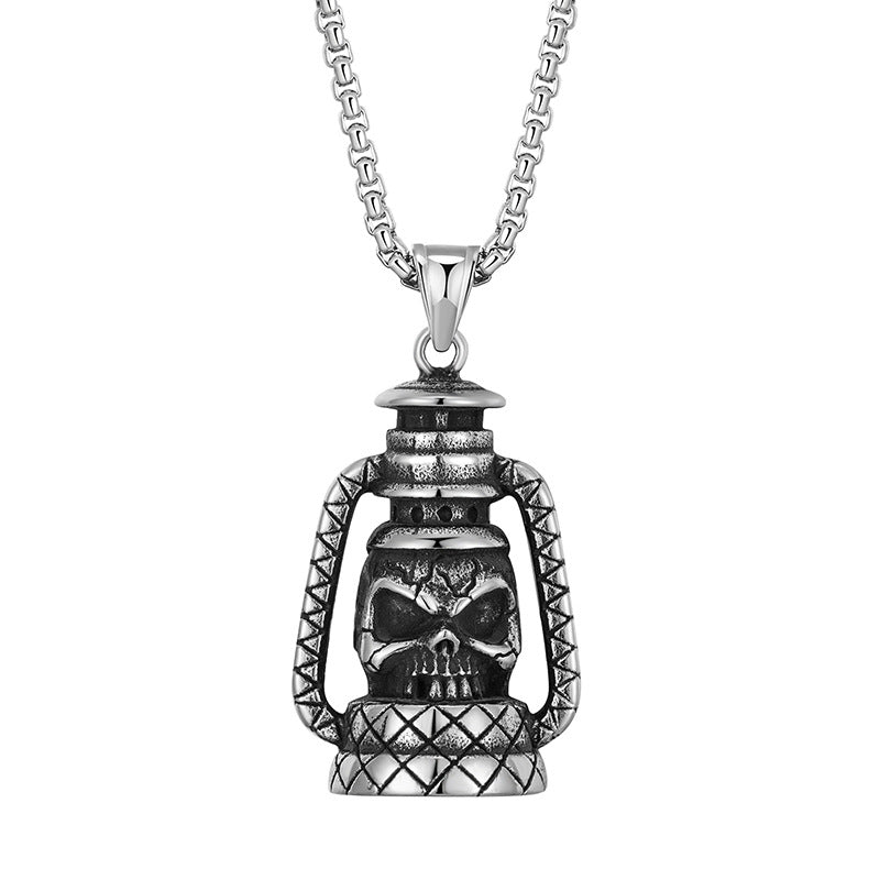 Stainless Steel Necklace - Statement Men's Skull Pendant