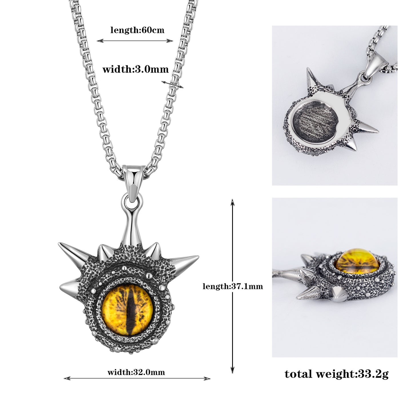 Steel Necklace – Vintage Men's Devil's Eye