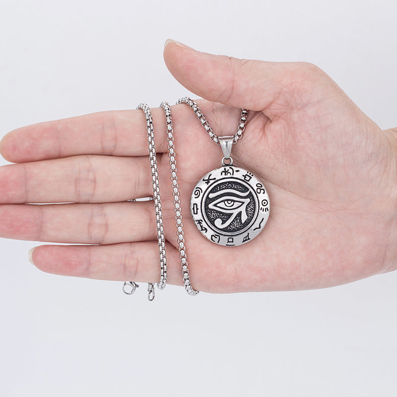 Titanium Steel Necklace – Vintage Horus Eye Constellation