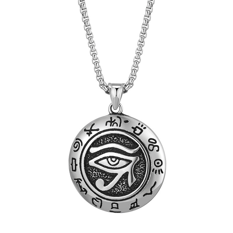 Titanium Steel Necklace – Vintage Horus Eye Constellation