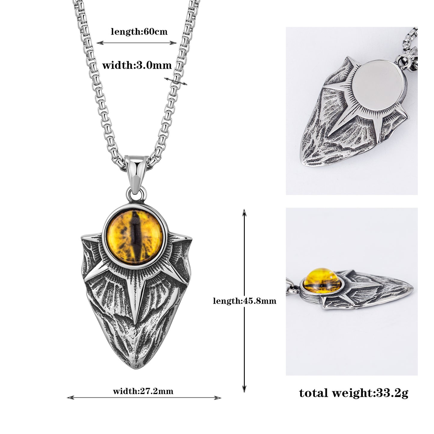 Steel Necklace – Vintage Eyeball Pendant for Everyday Style by Planderful Jewelry