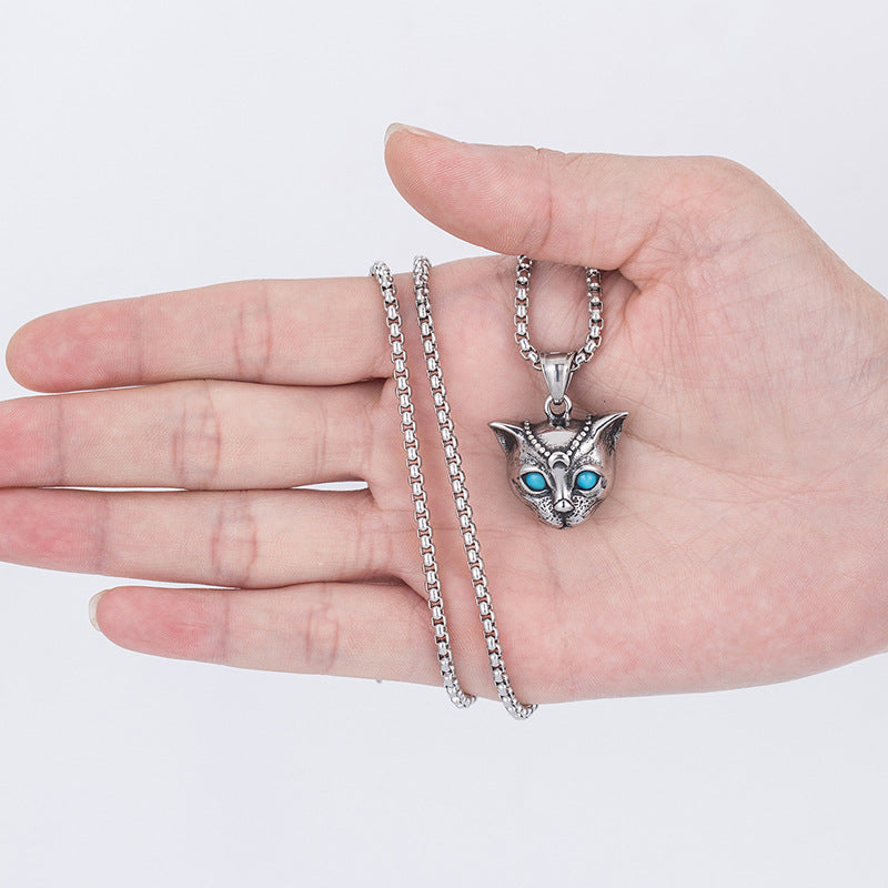 Steel Necklace - Vintage Punk Goth Moon Muse