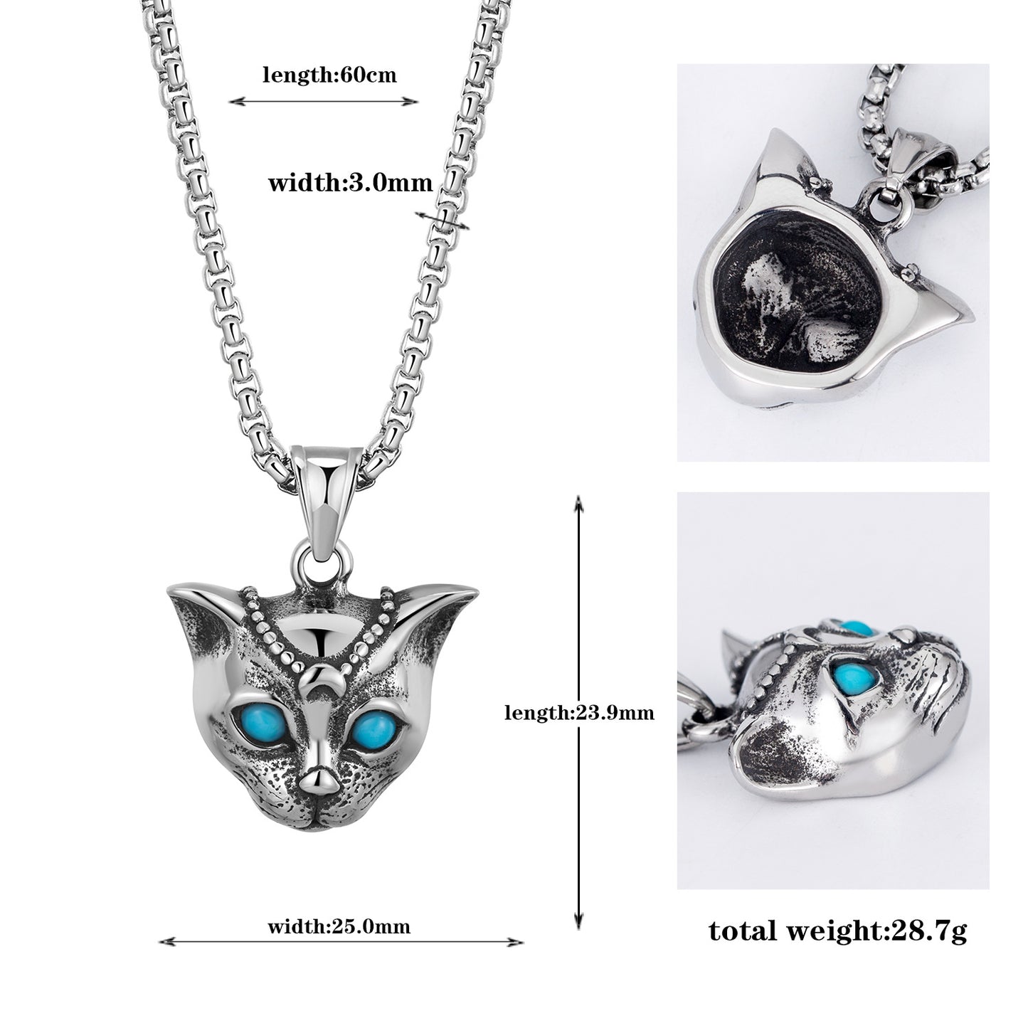 Steel Necklace - Vintage Punk Goth Moon Muse