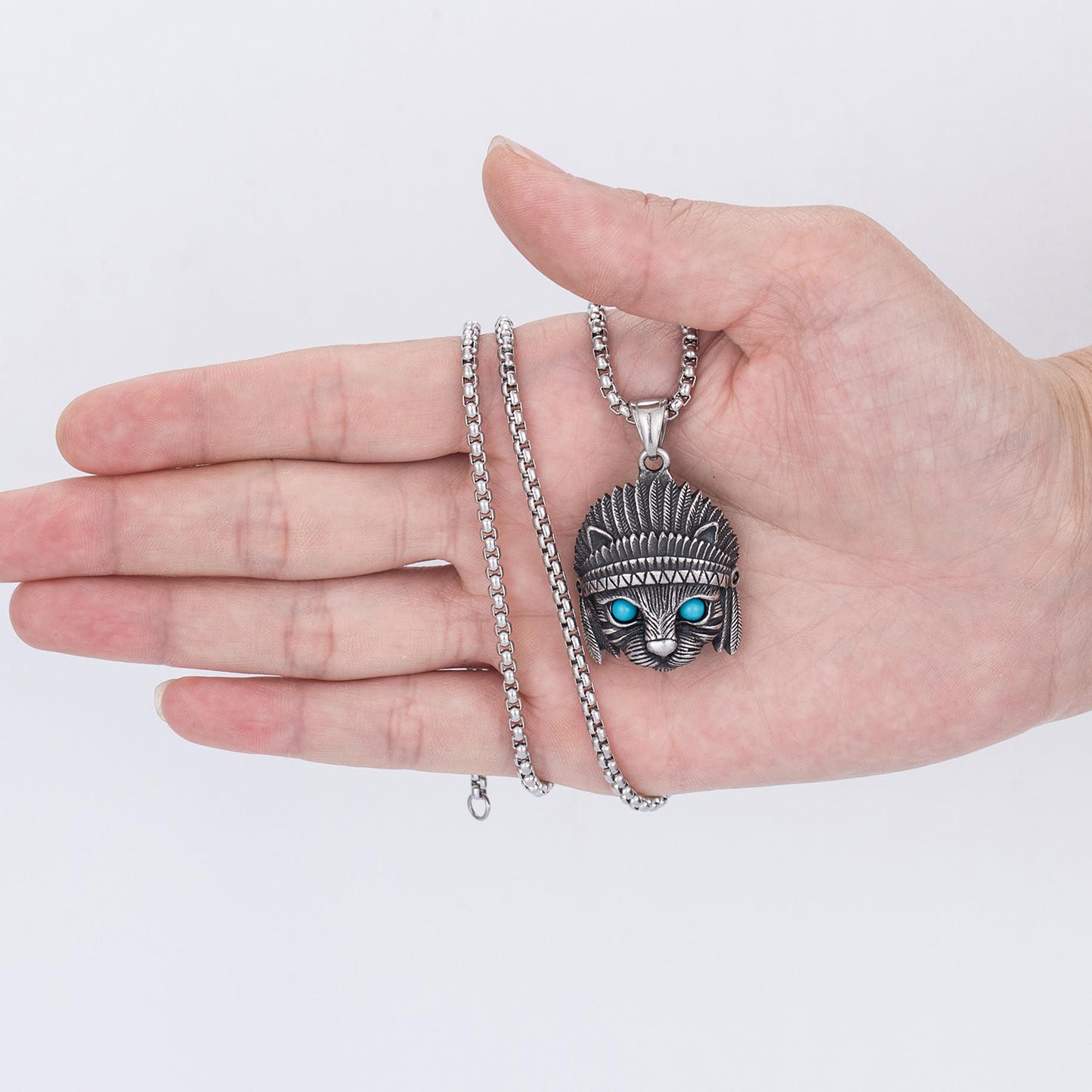 Steel Necklace – Vintage Hip Hop Feather Pendant