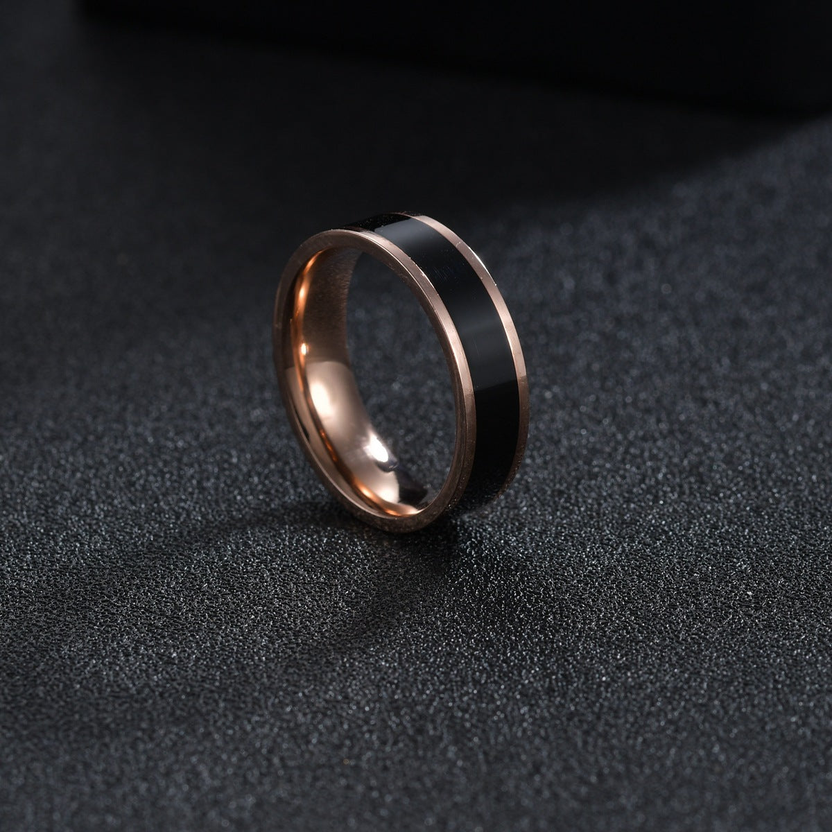 Black and White Titanium Couple Ring Set - Everyday Genie Collection