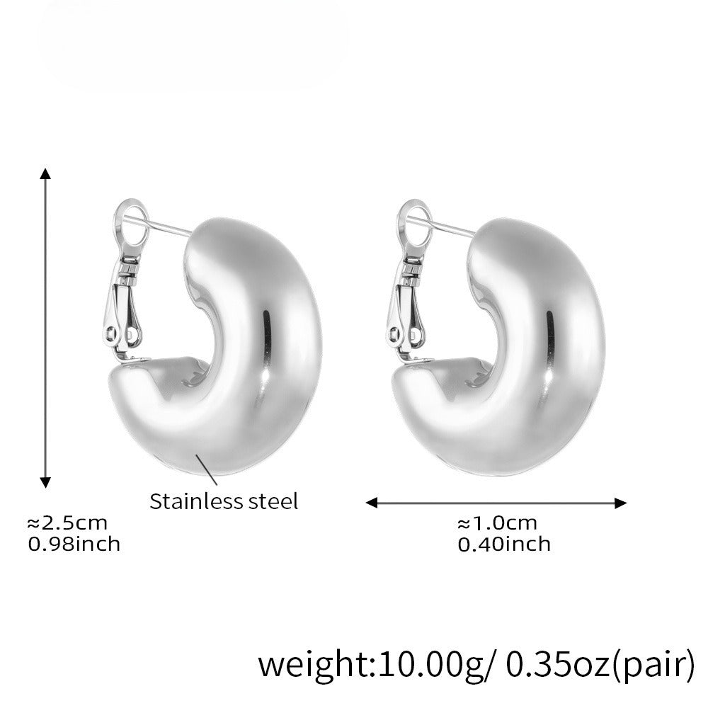 Planderful C Shaped Earrings For Fashion Lovers 18K Gold