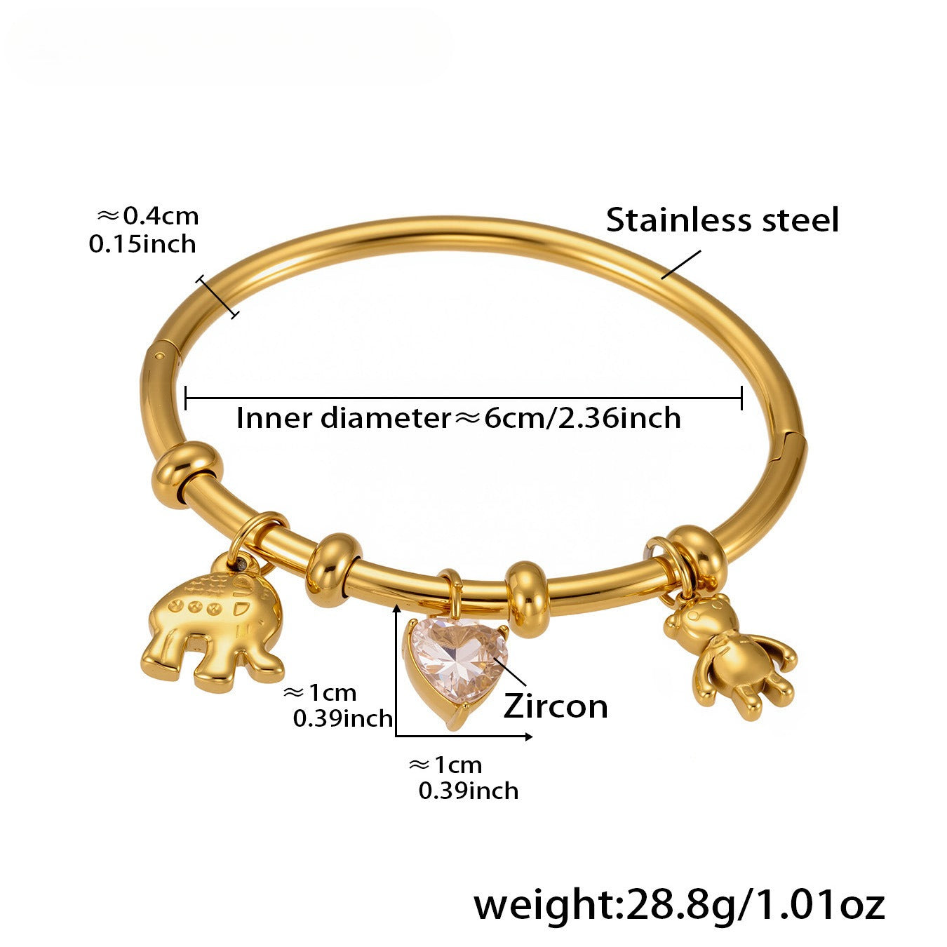 Planderful Geometric Bracelet Stainless Steel Gold Plated