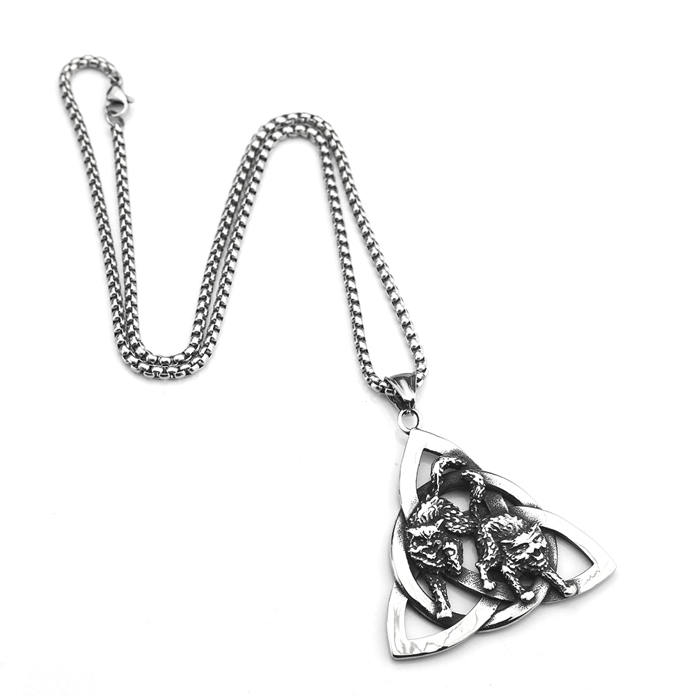 European And American Retro Men's Pendant Viking Wolf Celtic Knot